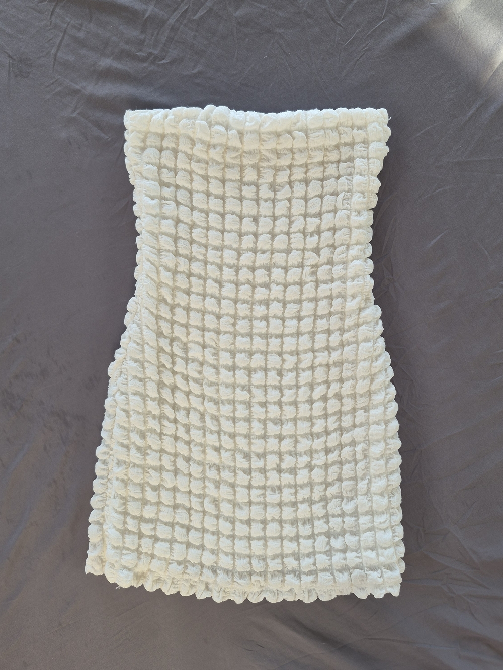Le Lis Cream Strapless Textured Mini Dress